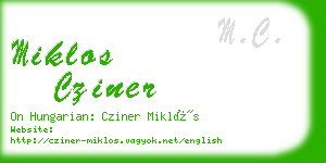 miklos cziner business card